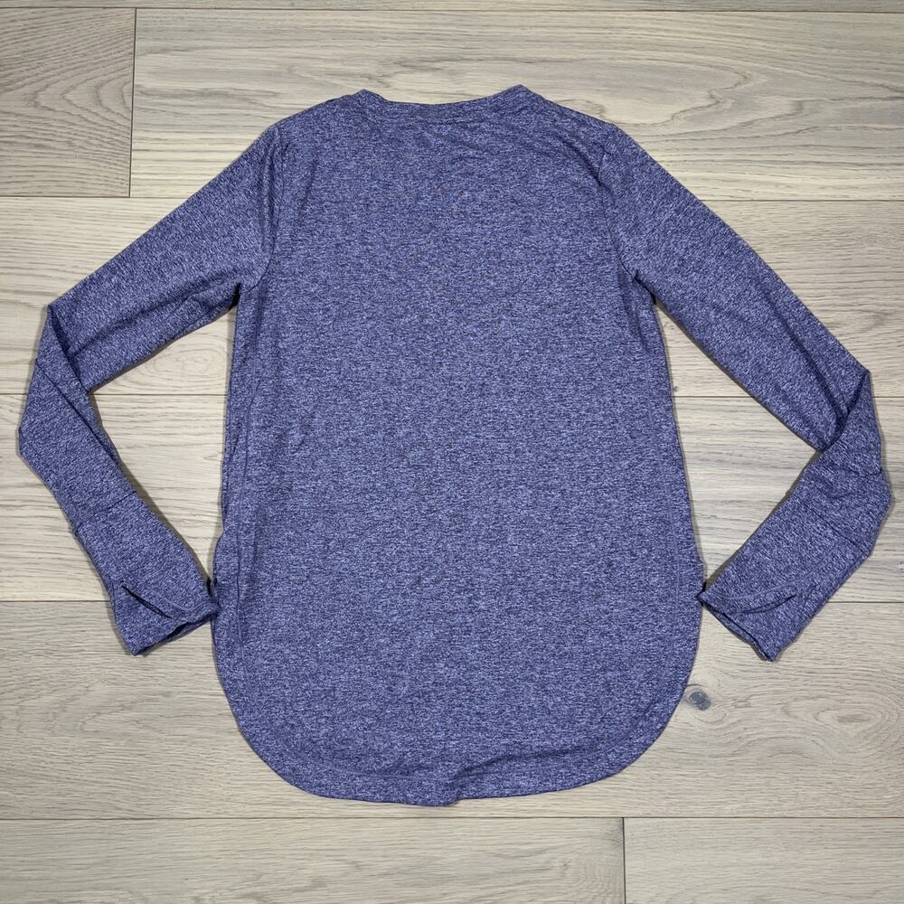 Athleta Womens Sz XS Performance T-Shirt Top Heathered Purple Stretch Athleisure - Picture 10 of 10